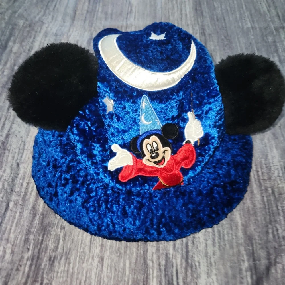 Disney Parks Mickey Mouse Sorcerer Fantasia‎ Hat Blue Plush Ears Wizard Costume